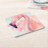 Pastel Flamingo Rechteckiger Pappuntersetzer (angewinkelt)