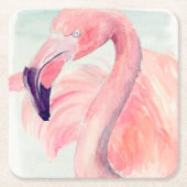 Pastel Flamingo Rechteckiger Pappuntersetzer (Vorderseite)