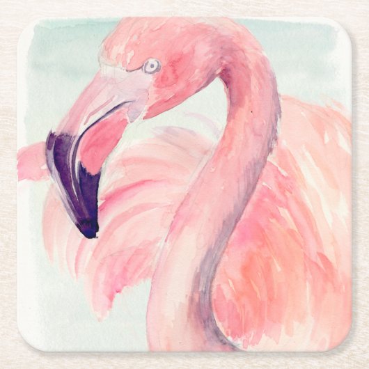 Pastel Flamingo Rechteckiger Pappuntersetzer (Vorderseite)