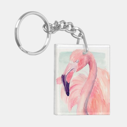 Pastel Flamingo Schlüsselanhänger (Vorderseite links)
