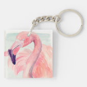 Pastel Flamingo Schlüsselanhänger (Rückseite)
