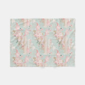 Pastel Flamingo Tee Party Pattern Fleecedecke (Vorderseite (Horizontal))