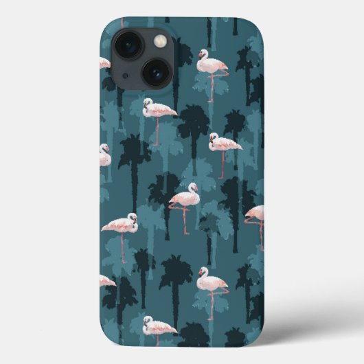 Pastel Flamingos auf Aquamarin Case-Mate iPhone Hülle (Rückseite)