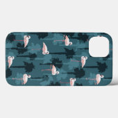 Pastel Flamingos auf Aquamarin Case-Mate iPhone Hülle (Rückseite (Horizontal))