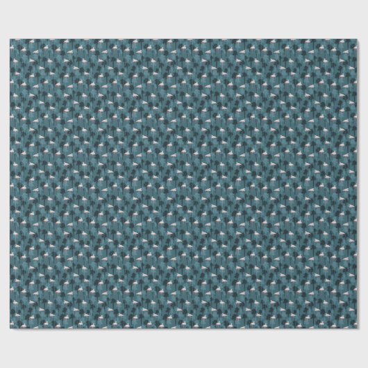 Pastel Flamingos auf Aquamarin Geschenkpapier (Flach)