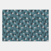 Pastel Flamingos auf Aquamarin Geschenkpapier Set (Vorderseite 2)