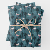 Pastel Flamingos auf Aquamarin Geschenkpapier Set (Beispiel)