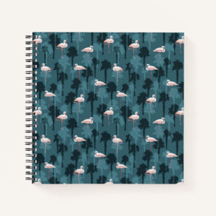 Pastel Flamingos auf Aquamarin Notizblock
