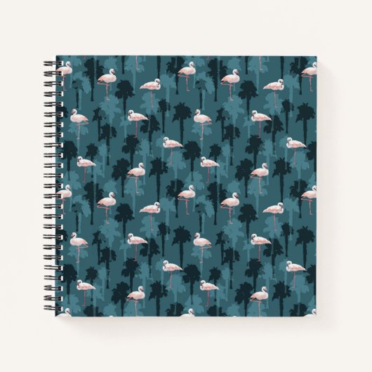 Pastel Flamingos auf Aquamarin Notizblock (Vorderseite)