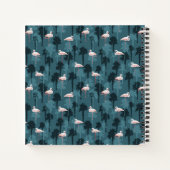 Pastel Flamingos auf Aquamarin Notizblock (Rückseite)