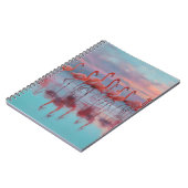 Pastel Flamingos Sunset Water Reflection Notizblock (Linke Seite)