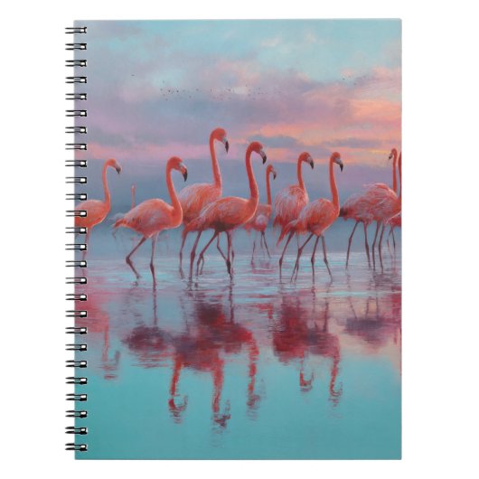 Pastel Flamingos Sunset Water Reflection Notizblock (Vorderseite)
