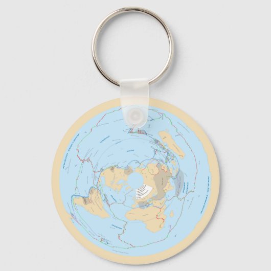 Pastel Flat Earth Tectonic Plate AE Map Keychain Schlüsselanhänger (Vorderseite)