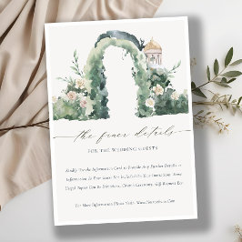Pastel Flora Garden Arch Botanische Hochzeit Detai Begleitkarte