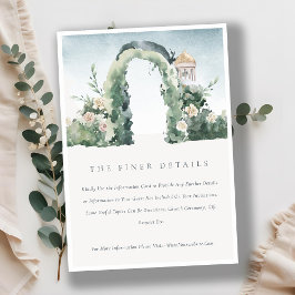 Pastel Flora Garden Arch Botanische Hochzeit Detai Begleitkarte