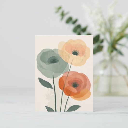 Pastel Flora in Stille #096 Postkarte (Stehend Vorderseite)