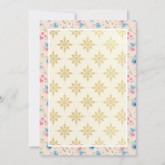 Pastel Floral Anand Karaj Punjabi Sikh Wedding Einladung (Rückseite)