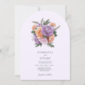 Pastel Floral Arch all in one Wedding Invitation Einladung (Vorderseite)