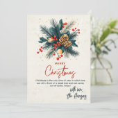 Pastel Floral Arrangement Frohe Weihnachten (Stehend Vorderseite)