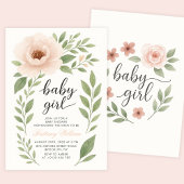 Pastel Floral Baby Dusche Rosa Baby Girl Einladung