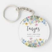 Pastel Floral Baby in Bloom Watercolor Schlüsselanhänger (Vorderseite)