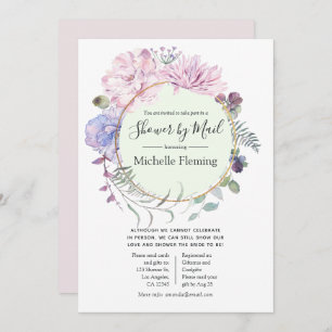 Pastel Floral Baby oder Brautparty per Post Einladung