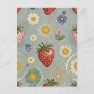 Pastel Floral & Berry Delight Postkarte
