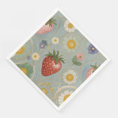 Pastel Floral & Berry Delight Serviette (Ecke)