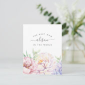 Pastel Floral Beste Mama Personalisierte Foto-Kart (Stehend Vorderseite)