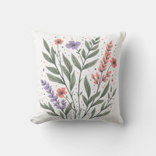 Pastel Floral Blätter Kissen