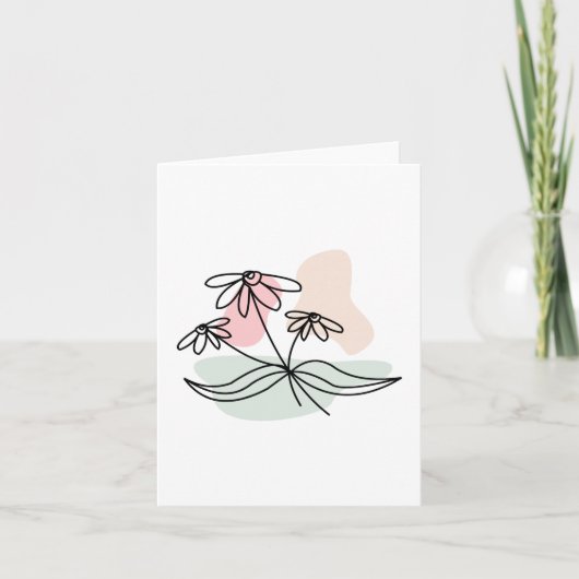 Pastel Floral Bleistift Zeichnend Einladung (Vorderseite)