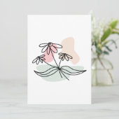 Pastel Floral Bleistift Zeichnend Einladung (Stehend Vorderseite)