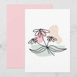 Pastel Floral Bleistift Zeichnend Einladung