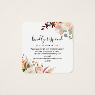 Pastel Floral Bloom QR Code Wedding Website UAWG