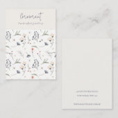 Pastel Floral Blue Rust Script verdienen Necklace Visitenkarte (Vorne/Hinten)