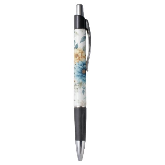 Pastel Floral Blue Yellow Zuhause Office Writing Kugelschreiber (Unterseite (Vertikal))