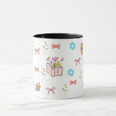 Pastel Floral Book Aesthetic Two-Tone Mug Tasse (Zentrum)
