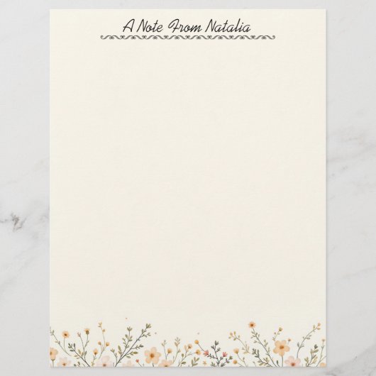 Pastel Floral Border Briefbogen (Vorderseite)