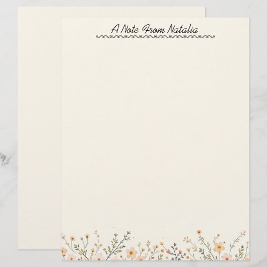 Pastel Floral Border Briefbogen (Vorne/Hinten)
