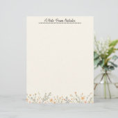 Pastel Floral Border Briefbogen (Stehend Vorderseite)