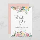 Pastel Floral Bouquet Dankeskarte (Vorne/Hinten)