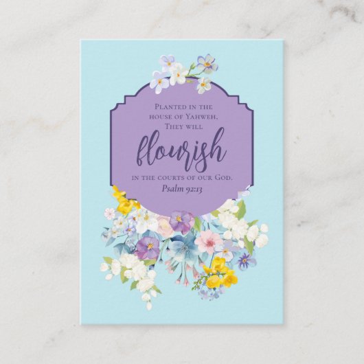 Pastel Floral Bouquet Lesezeichen Scripting Bibel Hinweiskarte (Vorderseite)