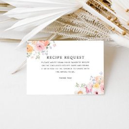 Pastel Floral Brautparty Rezept Anfrage Begleitkarte