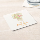 Pastel Floral Bridal Shower bouquet  Rechteckiger Pappuntersetzer (angewinkelt)