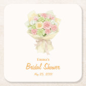 Pastel Floral Bridal Shower bouquet Rechteckiger Pappuntersetzer (Vorderseite)