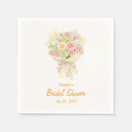 Pastel Floral Bridal Shower bouquet  Serviette