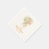 Pastel Floral Bridal Shower bouquet  Serviette (Ecke)