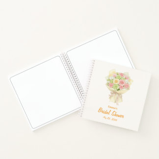 Pastel Floral Bridal Shower bouquet wedding  Notizblock