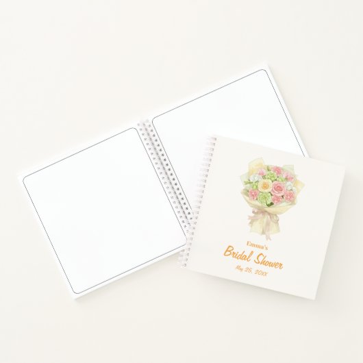 Pastel Floral Bridal Shower bouquet wedding  Notizblock (Innenseite)
