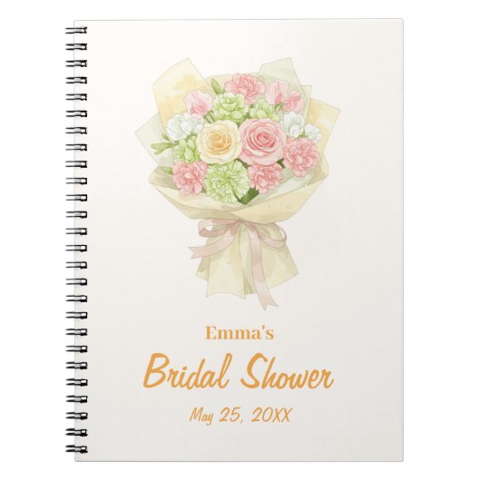 Pastel Floral Bridal Shower bouquet wedding  Notizblock (Vorderseite)